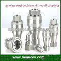 high quality stainless steel double end shut off quick release couplings